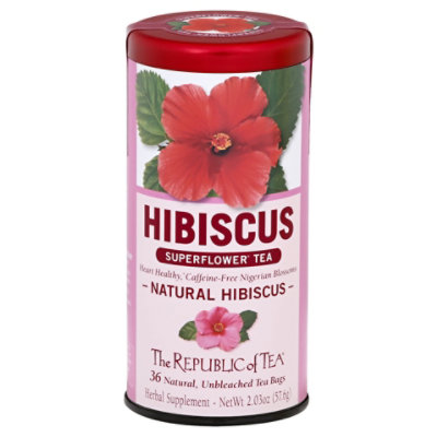 The Republic of Tea Superflower Tea Bags Natural Hibiscus - 36 Count - Image 1