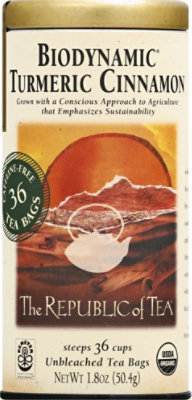 The Republic of Tea Biodynamic Organic Unbleached Tea Turmeric Cinnamon - 36 Count - Image 2