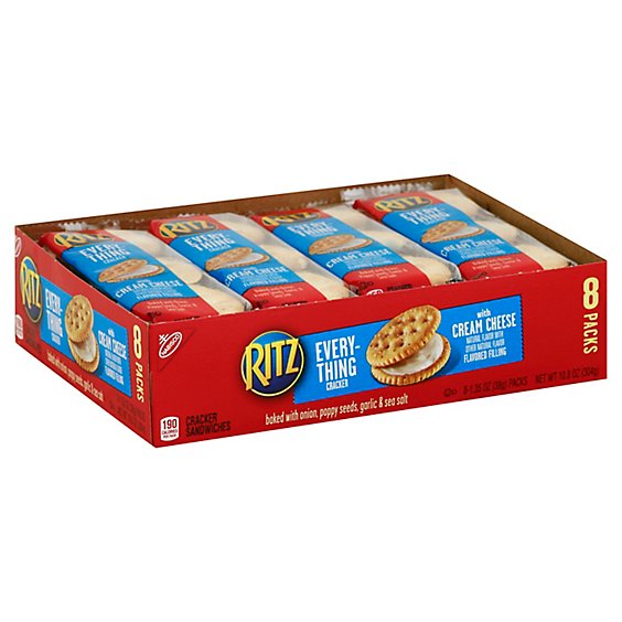 RITZ Crackers Sandwiches Everything Cracker with Cream Cheese - 8-1.35 Oz