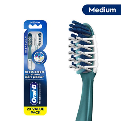 Oral B Cross Action Toothbrush All In One Medium - 2 Count - Image 1