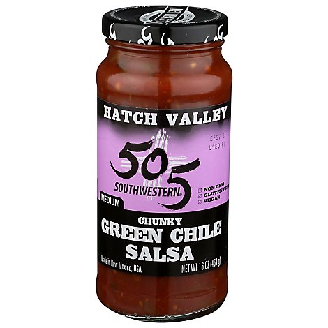 505 Southwestern Hatch Valley Salsa Green Chile Chunky Medium Jar - 16 Oz