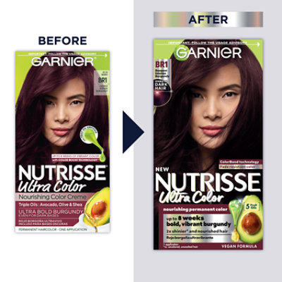 Garnier Nutrisse Nourishing Hair Color Creme BR1 Deepest Intense Burgundy Kit - Each - Image 1