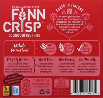 Finn Crisp Caraway Sourdough Rye Thins - 7 Oz - Image 6