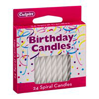 Culpitt Candles Spiral White - 24 Count - Image 1