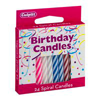 Culpitt Candles Spiral Multi Color - 24 Count