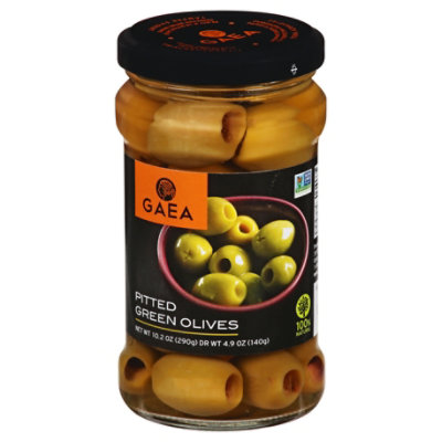 GAEA Cat Coras Kitchen Olives Green Pitted - 10.2 Oz - Image 1