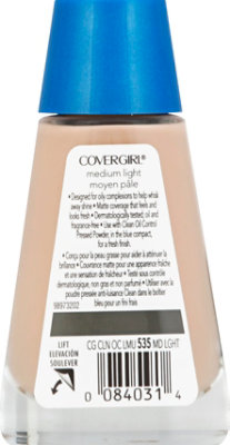 COVERGIRL Clean Liquid Foundation Oil Control Medium Light 535 - 1 Fl. Oz. - Image 3