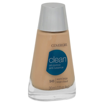 COVERGIRL Clean Liquid Foundation Oil Control Warm Beige 545 - 1 Fl. Oz. - Image 1