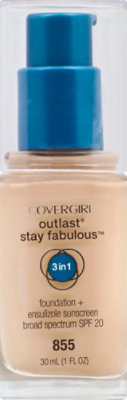 COVERGIRL Outlast Stay Fabulous Foundation + Sunscreen 3In1 SPF 20 Soft Honey 855 - 1 Fl. Oz. - Image 2