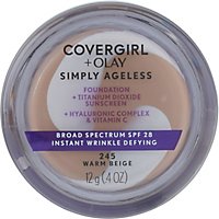 COVERGIRL + Olay Simply Ageless Foundation + Sunscreen SPF 22 Warm Beige 245 - 0.4 Oz - Image 2