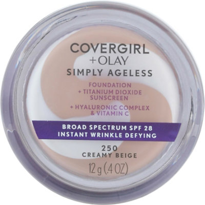 COVERGIRL + Olay Simply Ageless Foundation + Sunscreen SPF 22 Creamy Beige 250 - 0.4 oz - Image 2