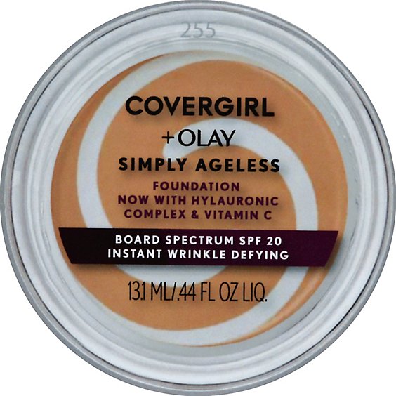 COVERGIRL + Olay Simply Ageless Foundation + Sunscreen SPF 22 Soft Honey 255 - 0.4 Oz