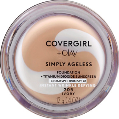 COVERGIRL + Olay Simply Ageless Foundation + Sunscreen SPF 22 Ivory 205 - 0.4 Oz - Image 2