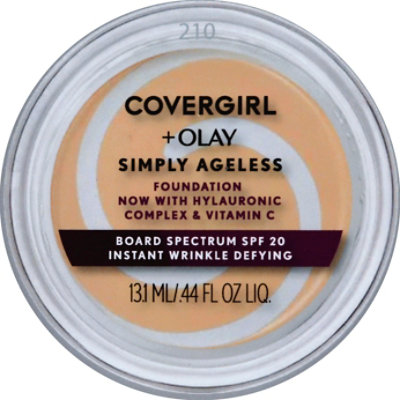 COVERGIRL + Olay Simply Ageless Foundation + Sunscreen SPF 22 Classic Ivory 210 - 0.4 Oz - Image 1