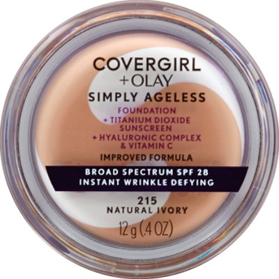 COVERGIRL + Olay Simply Ageless Foundation + Sunscreen SPF 22 Natural Ivory 215 - 0.4 Oz - Image 2