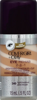 COVERGIRL + Olay Eye Rehab Concealer + Hydrating Serum 2 in 1 Light/Medium 340 - 0.5 Fl. Oz. - Image 2