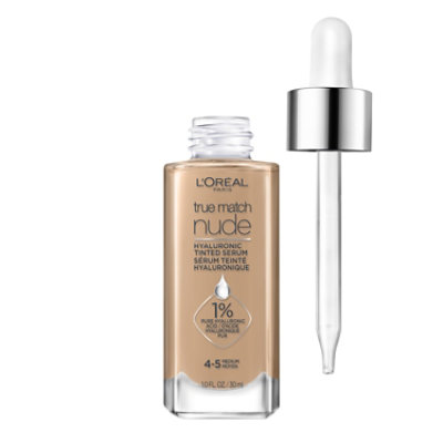 L'Oreal Paris True Match Medium 4 To 5 Hyaluronic Tinted Serum Foundation Makeup - 1 Oz - Image 1