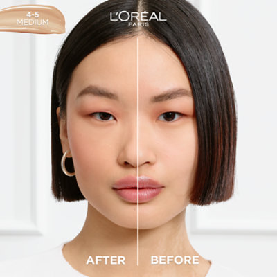 L'Oreal Paris True Match Hyaluronic Tinted Serum Foundation Makeup Medium 4-5 - 1 Fl. Oz. - Image 2