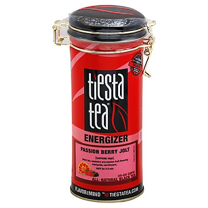 Tiesta Tea Energizer Black Tea Passion Berry Jolt Can - 4 Oz - Image 1