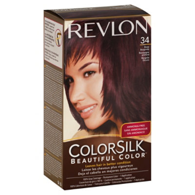 Revlon ColorSilk Beautiful Color Hair Color Deep Burgundy 34 - Each - Image 1