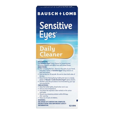 Sensitive Eyes Contact Lens Solution for Cleaning Soft Contacts Daily Lens Cleaner - 1 Fl. Oz. - Image 3