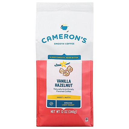Camerons Coffee Coffee Handcrafted Ground Beans Vanilla Hazelnut - 12 Oz - Image 1