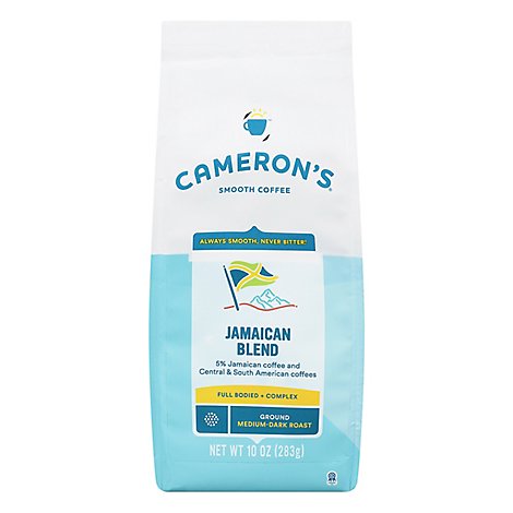 Camerons Coffee Handcrafted Ground Beans Jamaica Blue Mountain Blend - 10 Oz