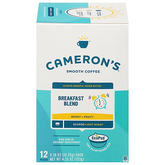 Camerons Coffee EcoPod Light Roast Breakfast Blend 12 Count - 4.33 Oz