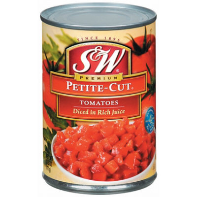 S&W Tomatoes Diced Premium Petite-Cut in Rich Juice - 14.5 Oz - Image 1