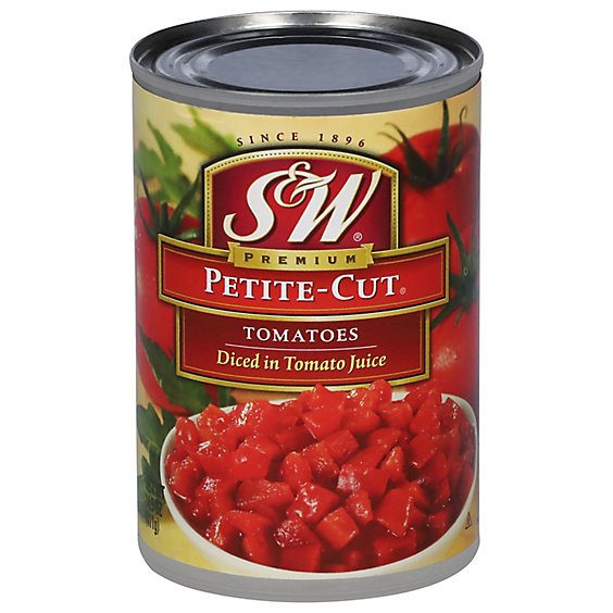 S&W Tomatoes Diced Premium Petite-Cut in Rich Juice - 14.5 Oz