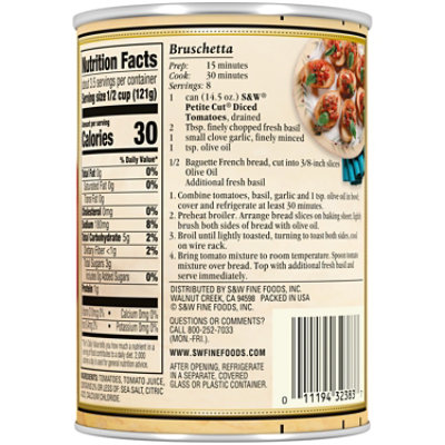 S&W Tomatoes Diced Premium Petite-Cut in Rich Juice - 14.5 Oz - Image 3