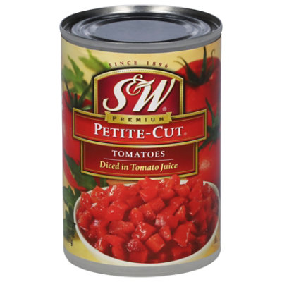 S&W Tomatoes Diced Premium Petite-Cut in Rich Juice - 14.5 Oz