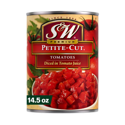 S&W Tomatoes Diced Premium Petite-Cut in Rich Juice - 14.5 Oz