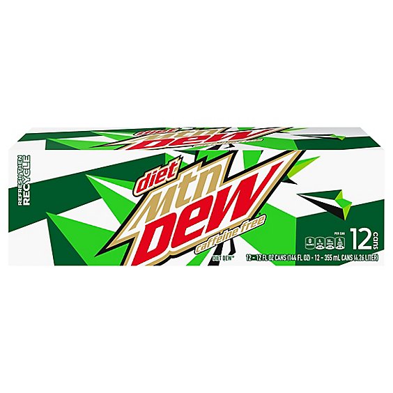 Mtn Dew Soda Diet Caffeine Free Fridge Pack - 12-12 Fl. Oz.