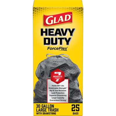 Glad Drawstring Forceflex Trash 30 Gal - 25 Count