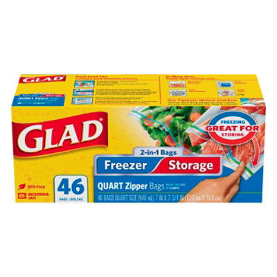 Glad 2-In-1 Frzr Storage Qt - 46 Count