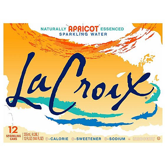 LaCroix Sparkling Water Core Apricot 12 Count - 12 Oz