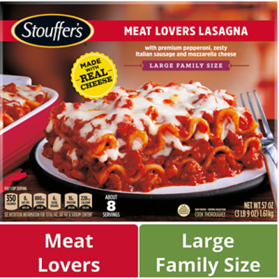 Stouffers Large Family Size Meat Lovers Lasagna Frozen Meal - 57 Oz