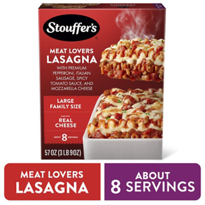 Stouffers Large Family Size Meat Lovers Lasagna Frozen Meal - 57 Oz