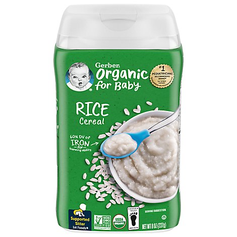Gerber Org Rice Cereal - 8.0 Z