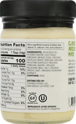 Chosen Foods Mayonnaise Avocado Oil Mayo - 12 Fl. Oz. - Image 6