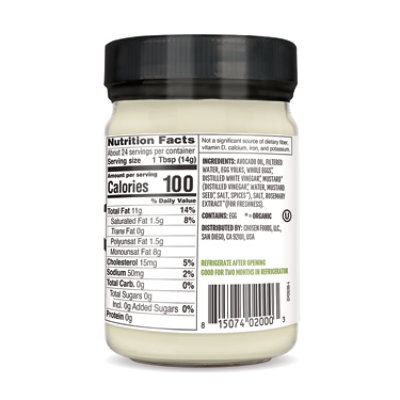 Chosen Foods Mayonnaise Avocado Oil Mayo - 12 Fl. Oz. - Image 3