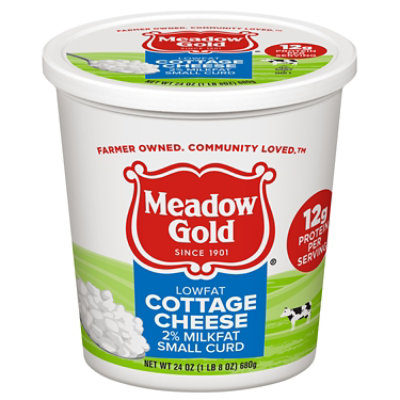 Meadow Gold 2% Lowfat Small Curd Cottage Cheese Plastic Cup - 24 Oz - Image 1