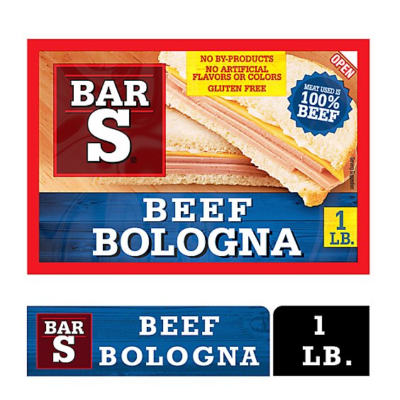 Bar-S Beef Bologna Sliced Deli-Style Lunch Meat 14 Count - 1 Lb