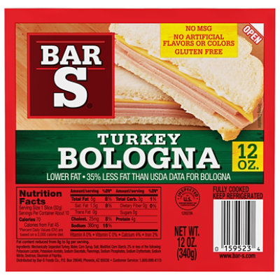 Bar-S Bologna Turkey - 12 Oz - Image 1