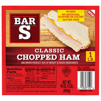 Bar-S Ham Chopped Sliced - 16 Oz - Image 1