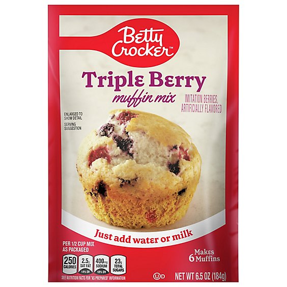 Betty Crocker Muffin Mix Triple Berry - 6.5 Oz