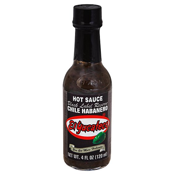 El Yucateco Sauce Hot Black Label Reserve Chile Habanero Bottle - 4 Fl. Oz.