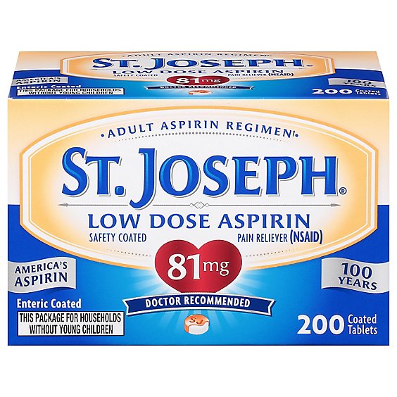 St Joseph Enteric Aspirin Safety Coated - 200 Count