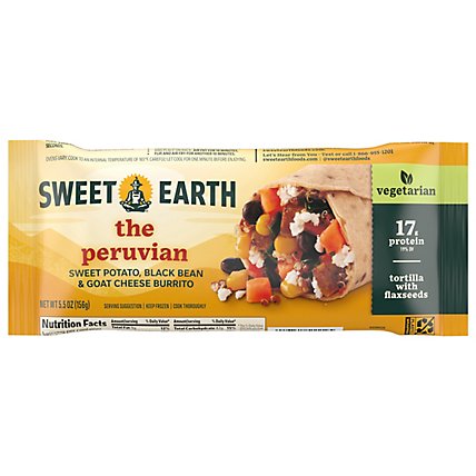 Sweet Earth The Peruvian Plant Based Frozen Meatless Vegetarian Burrito -  5.5 Oz - Image 1
